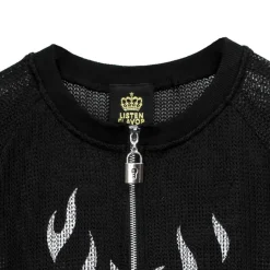 Jackets & Hoodies>LISTEN FLAVOR See-Through Mesh Pullover