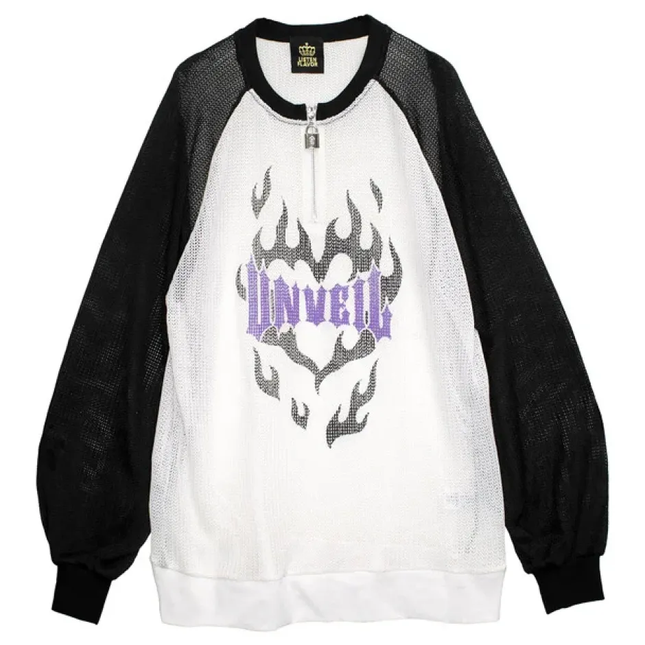 Jackets & Hoodies>LISTEN FLAVOR See-Through Mesh Pullover