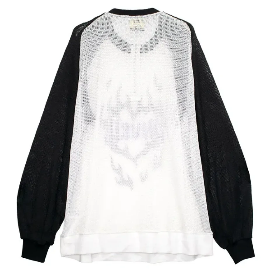 Jackets & Hoodies>LISTEN FLAVOR See-Through Mesh Pullover