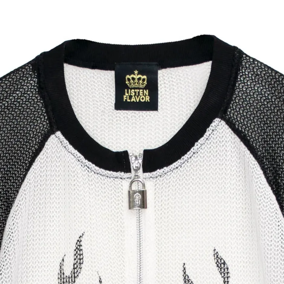 Jackets & Hoodies>LISTEN FLAVOR See-Through Mesh Pullover