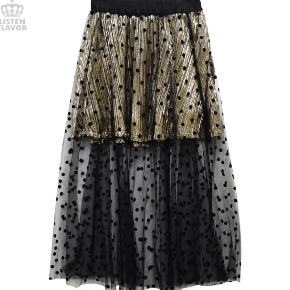 Bottoms>LISTEN FLAVOR See-Through 2-Way Layered Skirt