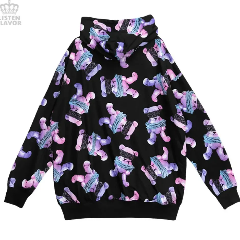 LISTEN FLAVOR Seized Bear Pullover Hoodie Sale