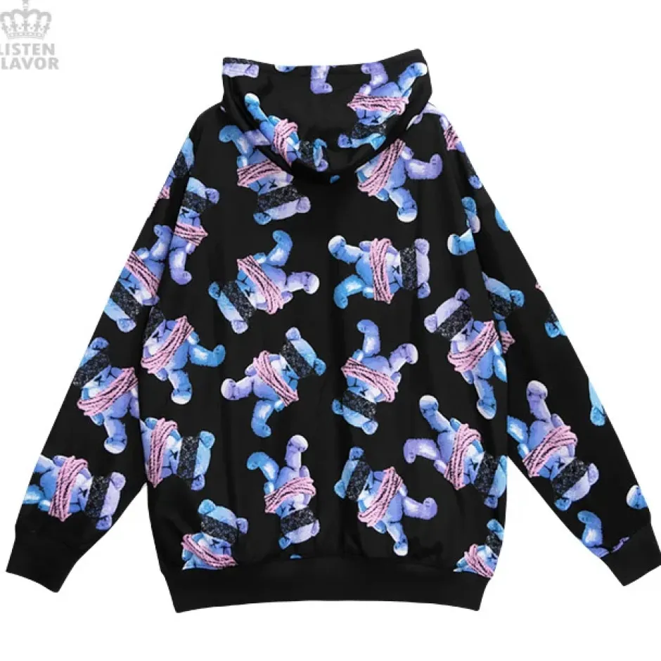 LISTEN FLAVOR Seized Bear Pullover Hoodie Sale