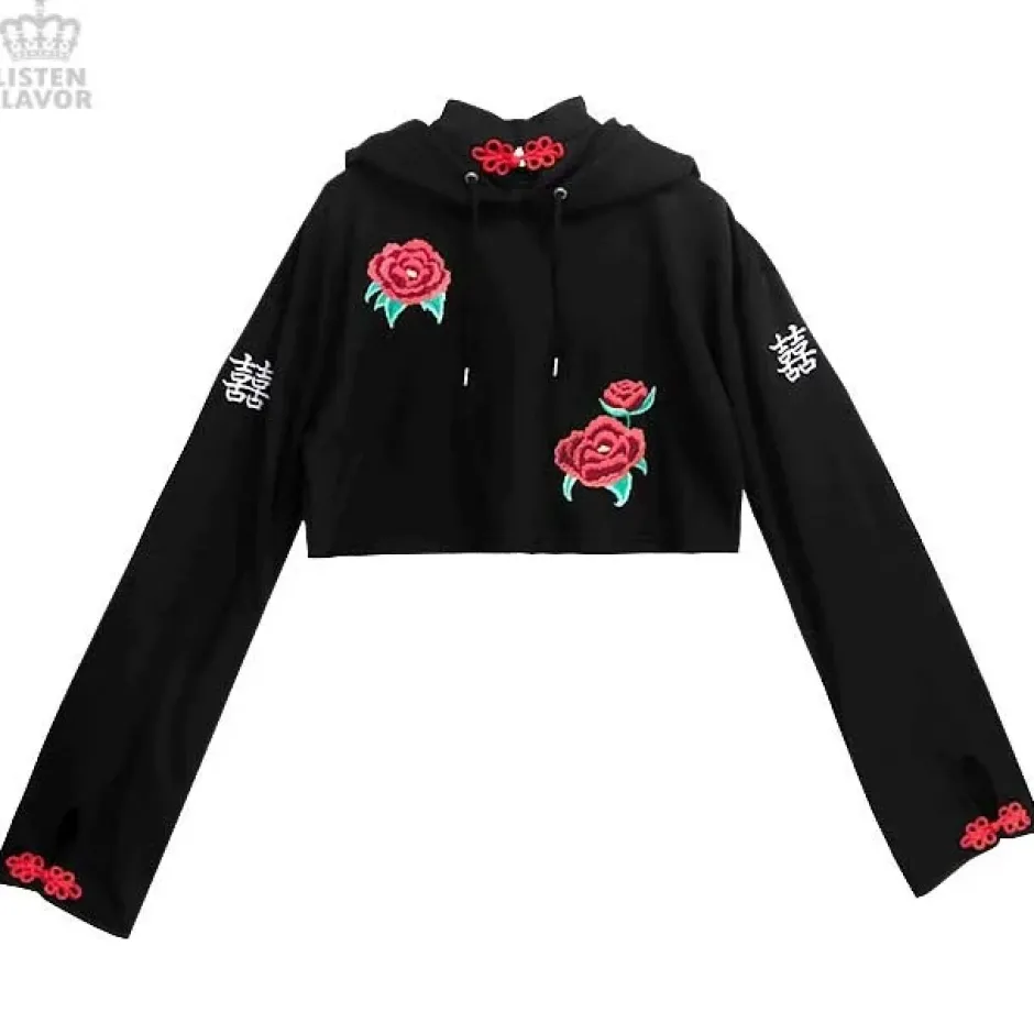 LISTEN FLAVOR Short China Hoodie Hot