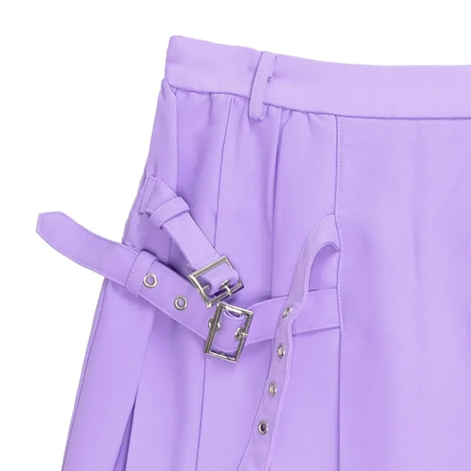 LISTEN FLAVOR Side Belt Pleated Skirt Online