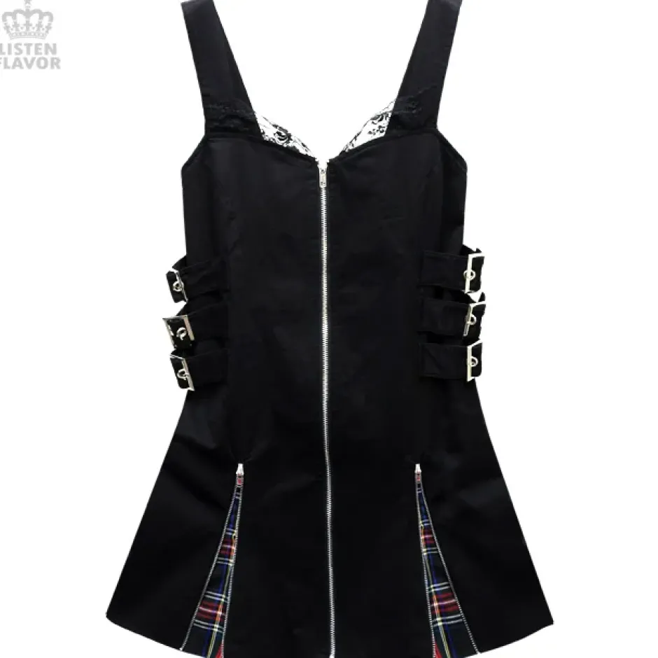 Bottoms>LISTEN FLAVOR Side Belt Zip-up Jumper Skirt
