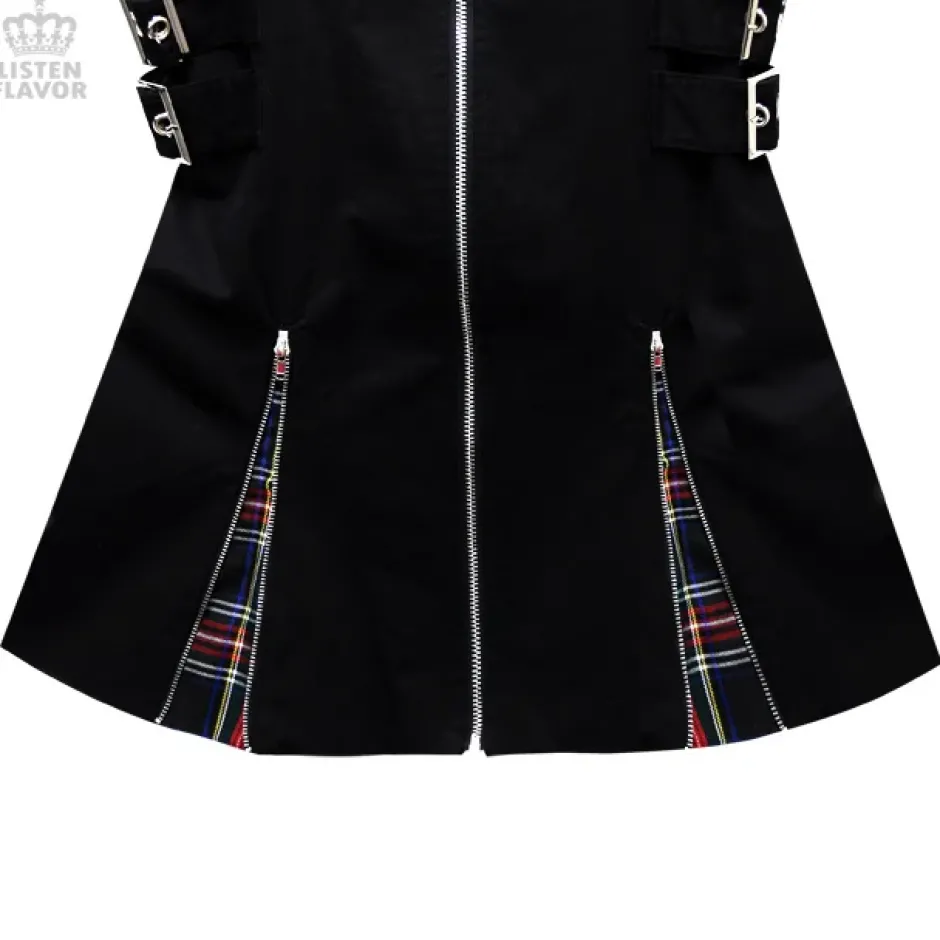 Bottoms>LISTEN FLAVOR Side Belt Zip-up Jumper Skirt