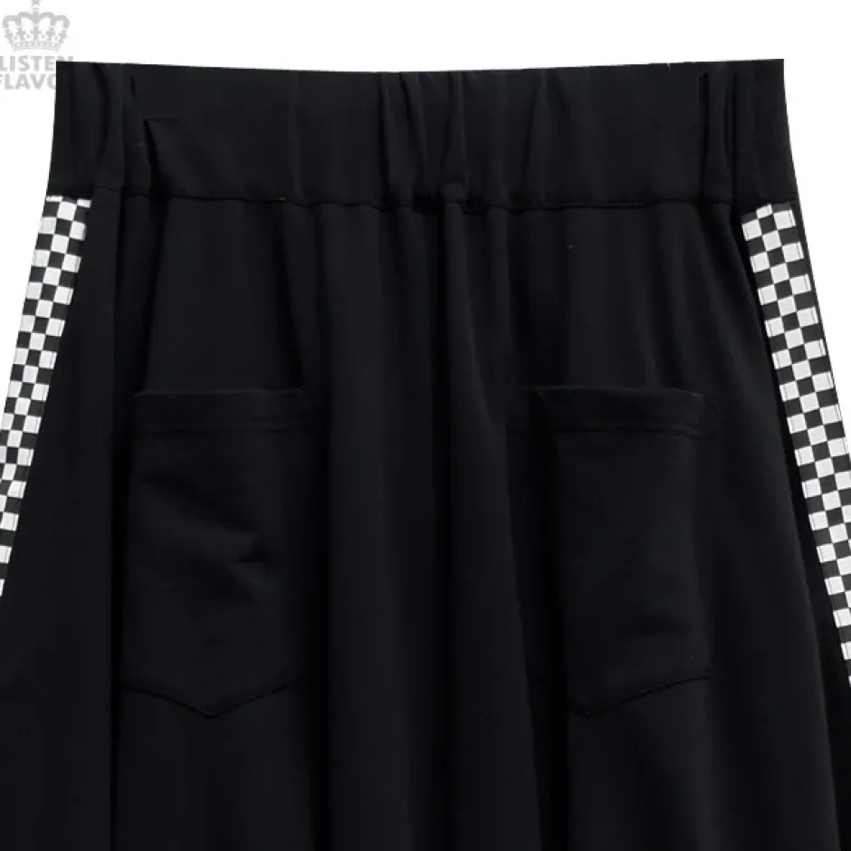 Bottoms>LISTEN FLAVOR Side Chekered Super Wide Skirt