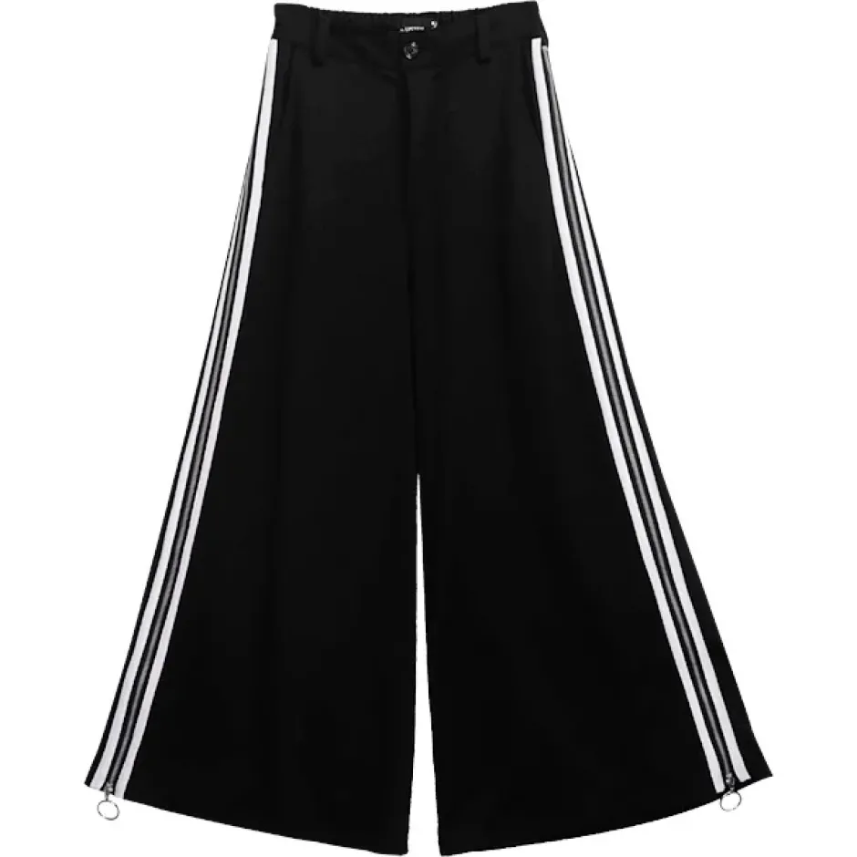 LISTEN FLAVOR Side Line Zip Super Wide Pants Hot