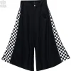 LISTEN FLAVOR Side Zip Checkered Super Wide Pants Outlet