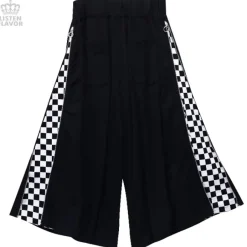 LISTEN FLAVOR Side Zip Checkered Super Wide Pants Outlet