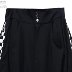LISTEN FLAVOR Side Zip Checkered Super Wide Pants Outlet