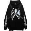 Jackets & Hoodies>LISTEN FLAVOR Skeleton Bear Harness Hoodie