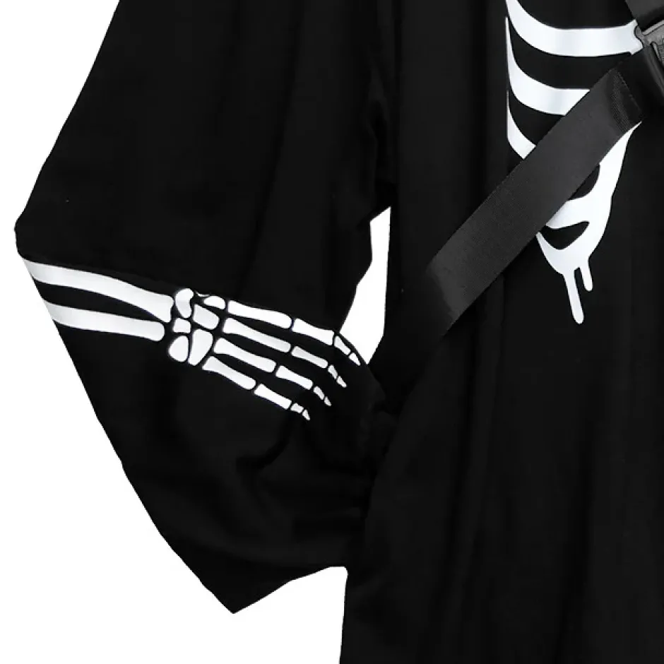 Jackets & Hoodies>LISTEN FLAVOR Skeleton Bear Harness Hoodie