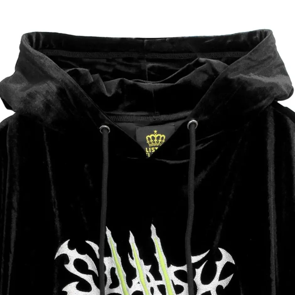 Jackets & Hoodies>LISTEN FLAVOR Slash 2-way Velour Hoodie