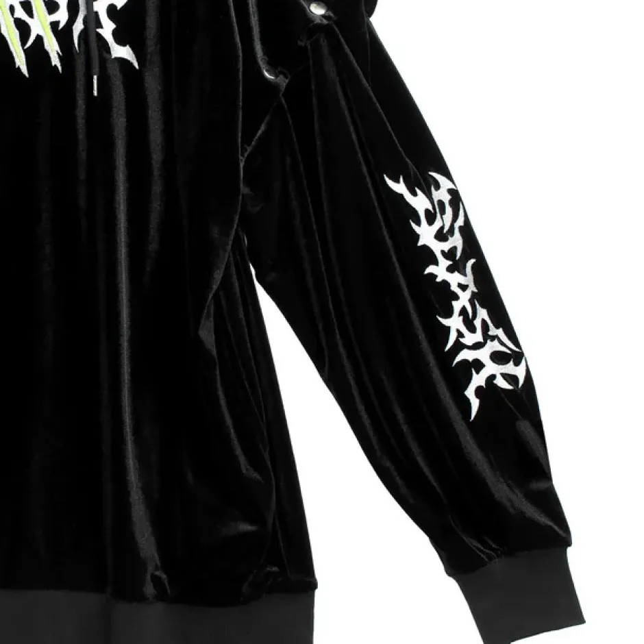 Jackets & Hoodies>LISTEN FLAVOR Slash 2-way Velour Hoodie