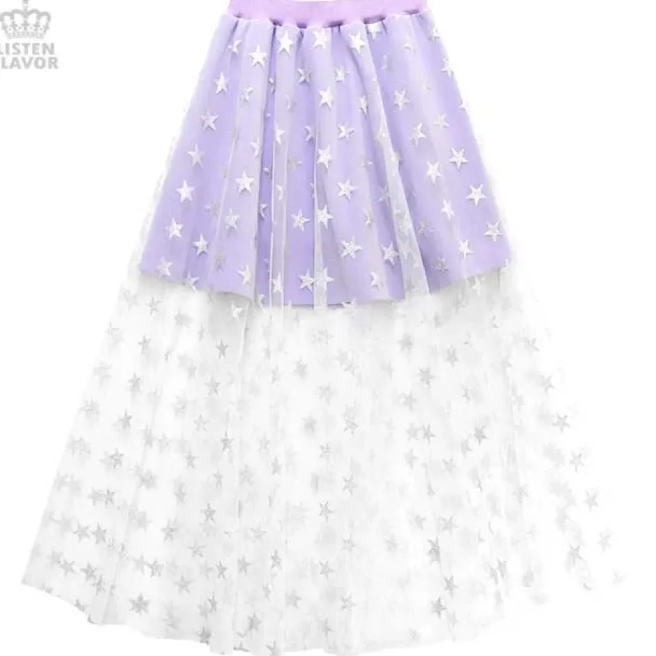 LISTEN FLAVOR Star Tulle Layered Skirt Discount