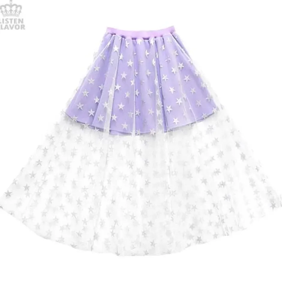 LISTEN FLAVOR Star Tulle Layered Skirt Discount