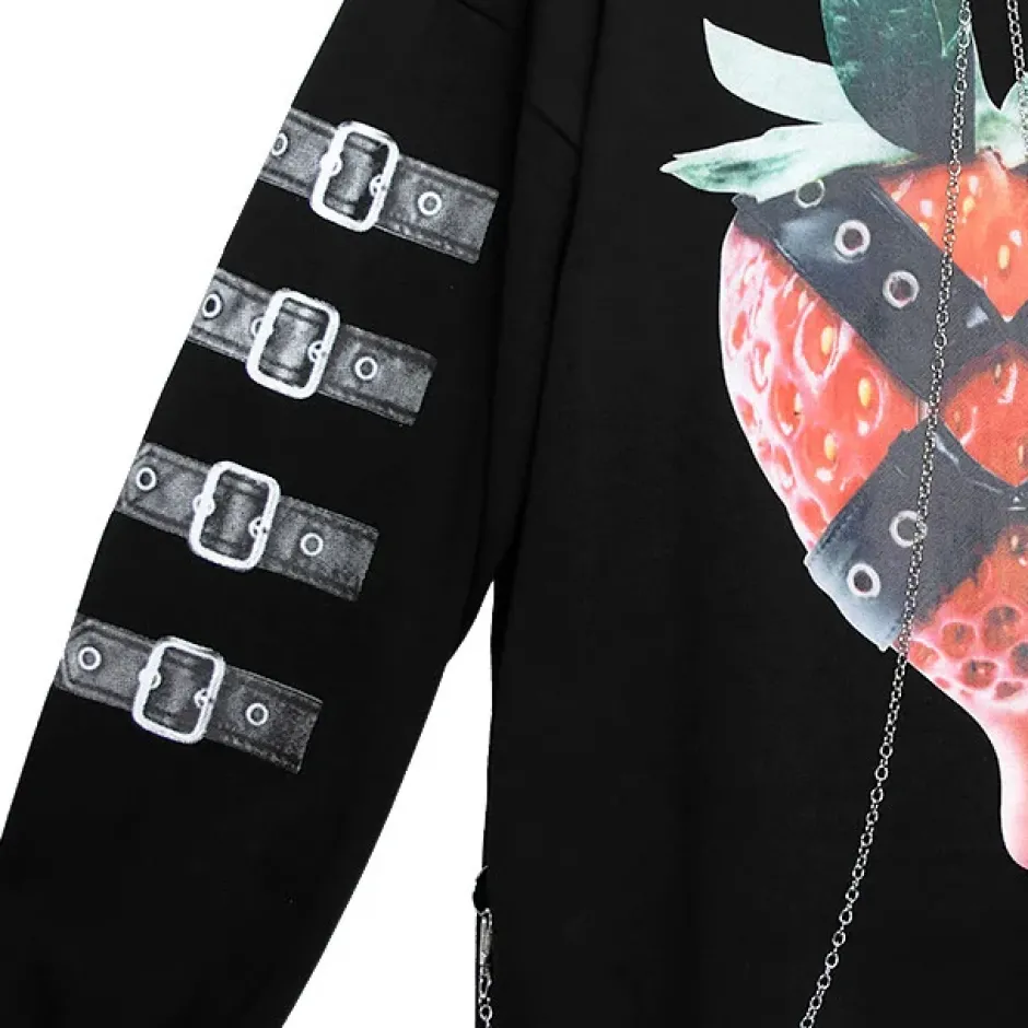 Jackets & Hoodies>LISTEN FLAVOR Strawberry Bondage Chain Pullover
