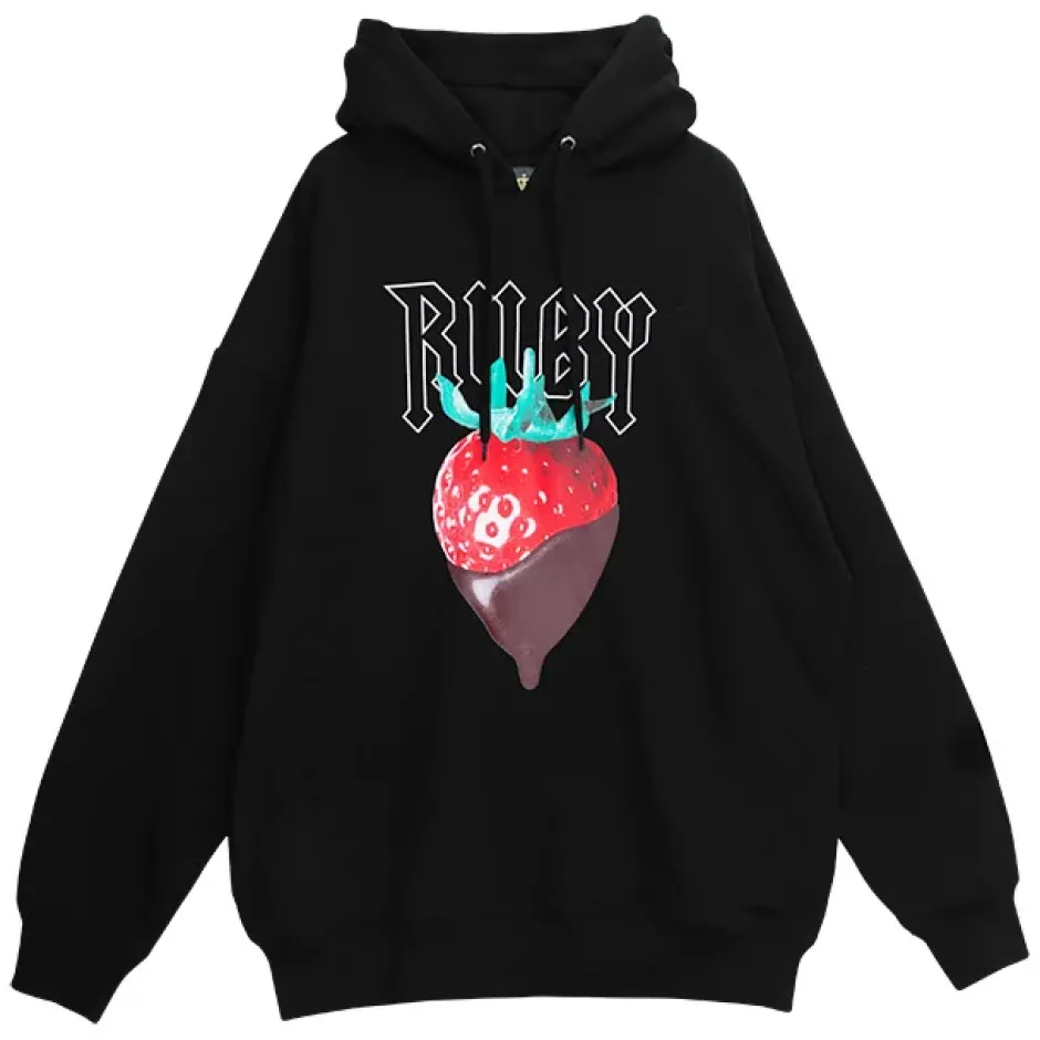 LISTEN FLAVOR Strawberry Chocolate Hoodie Clearance