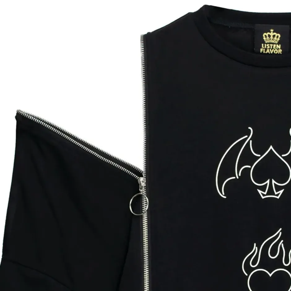 Tops>LISTEN FLAVOR The Magic Tramp Twin Zip Super BIG T-Shirt