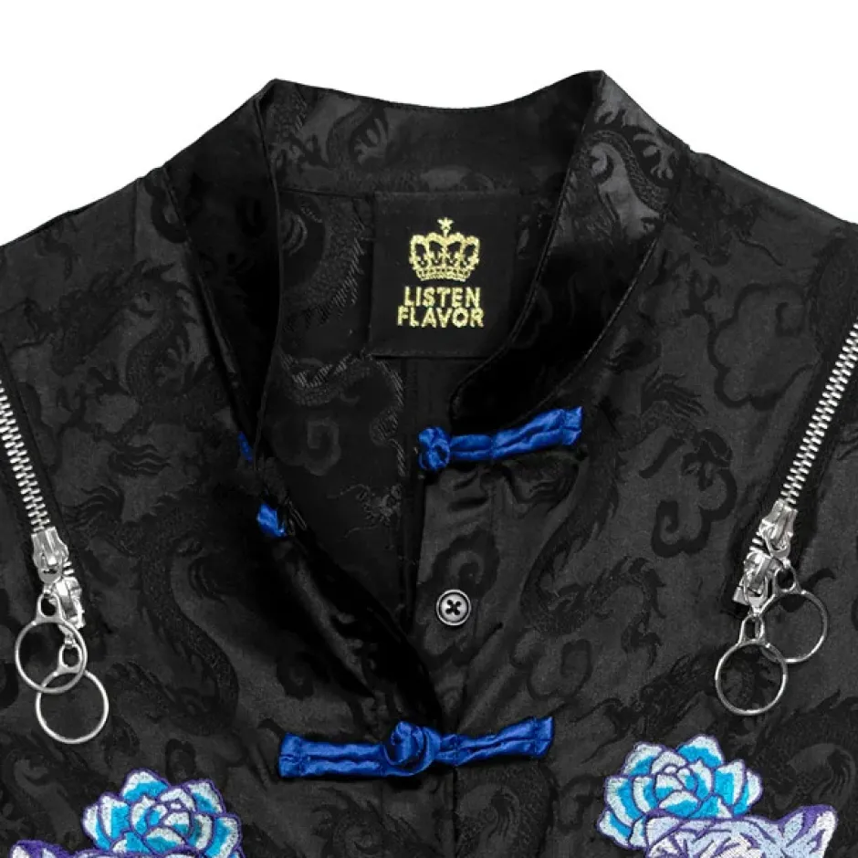 Tops>LISTEN FLAVOR Tiger and Peony China Shirt