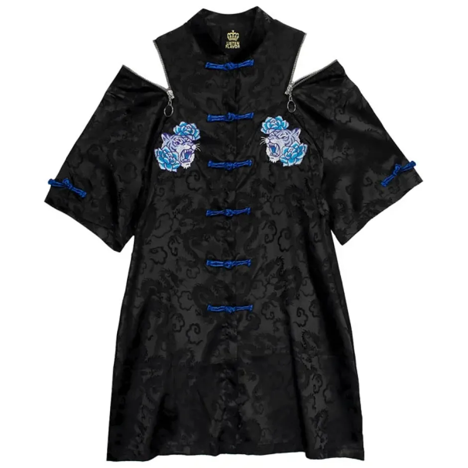 Tops>LISTEN FLAVOR Tiger and Peony China Shirt
