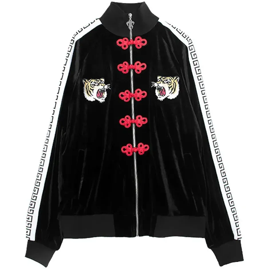 Tops>LISTEN FLAVOR Tiger China Velour Track Jacket