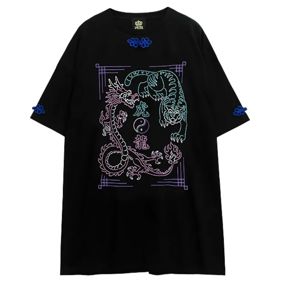 Tops>LISTEN FLAVOR Tiger Dragon China Big T-Shirt