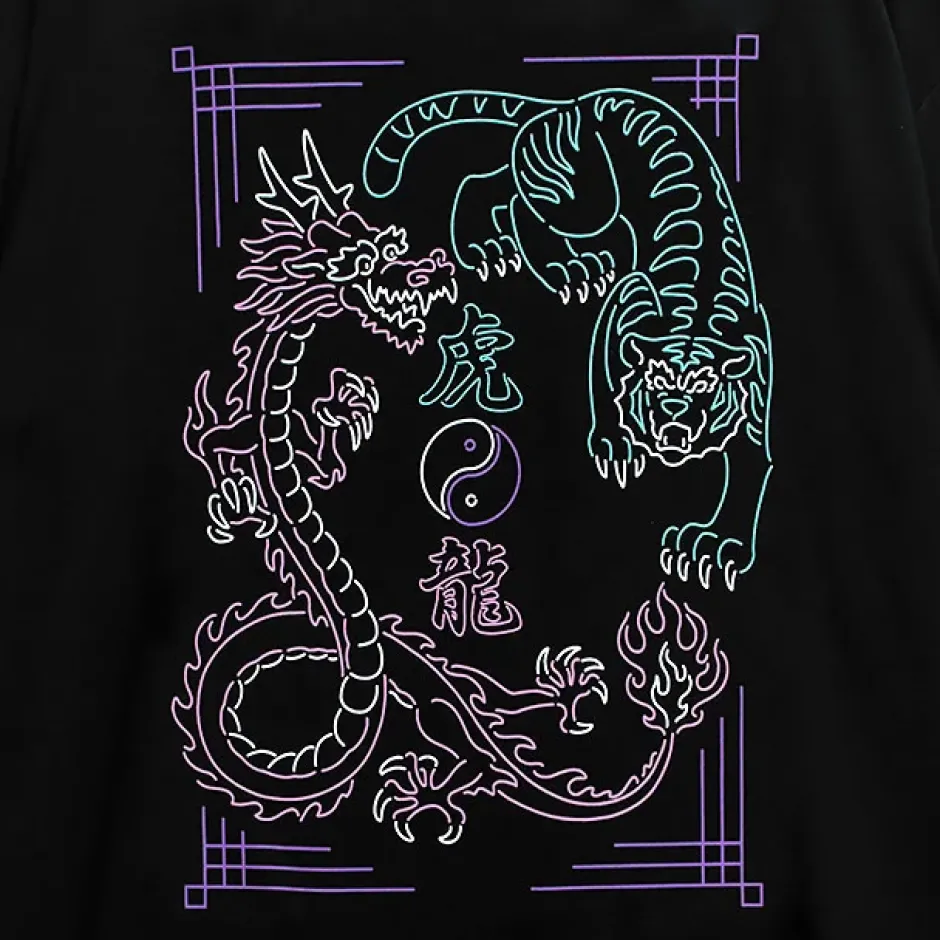 Tops>LISTEN FLAVOR Tiger Dragon China Big T-Shirt