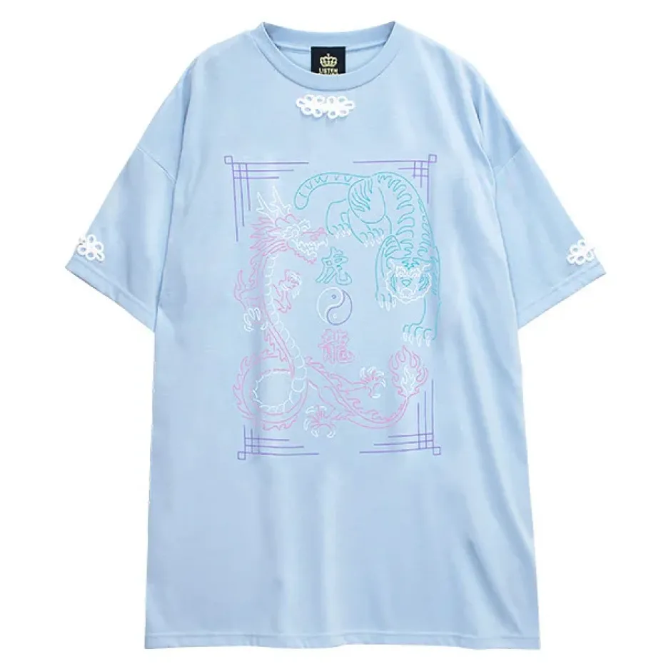 Tops>LISTEN FLAVOR Tiger Dragon China Big T-Shirt