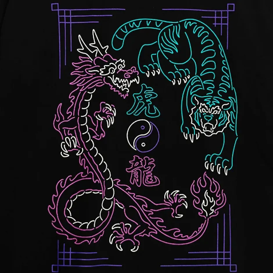 Tops>LISTEN FLAVOR Tiger Dragon China Long Sleeve T-Shirt