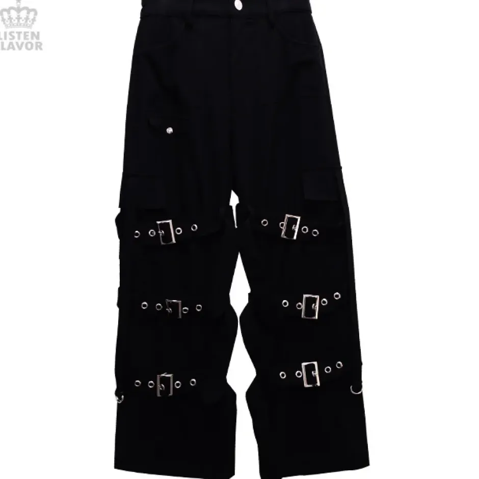 Bottoms>LISTEN FLAVOR Triple Belt Bondage Pants