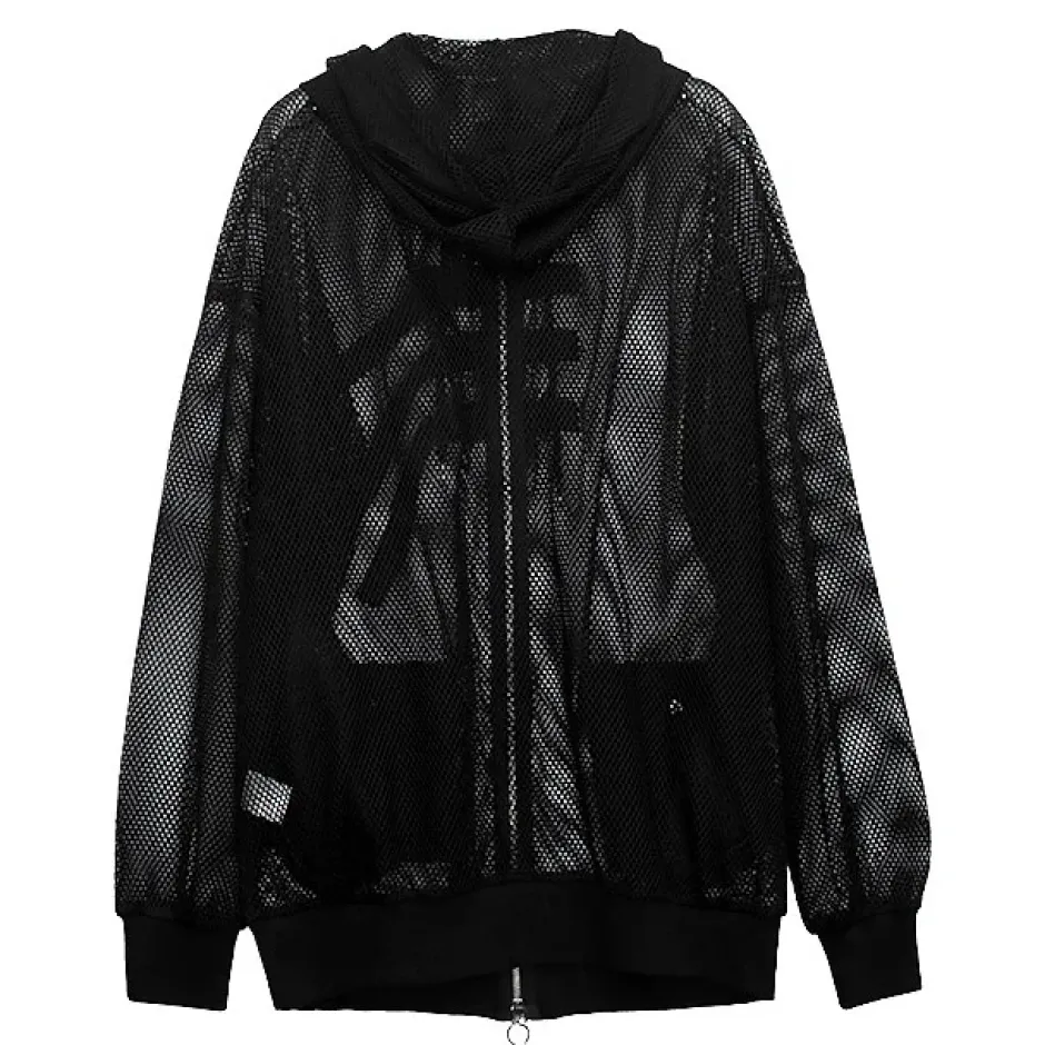 LISTEN FLAVOR Triple Belt Mesh Zip Hoodie Clearance