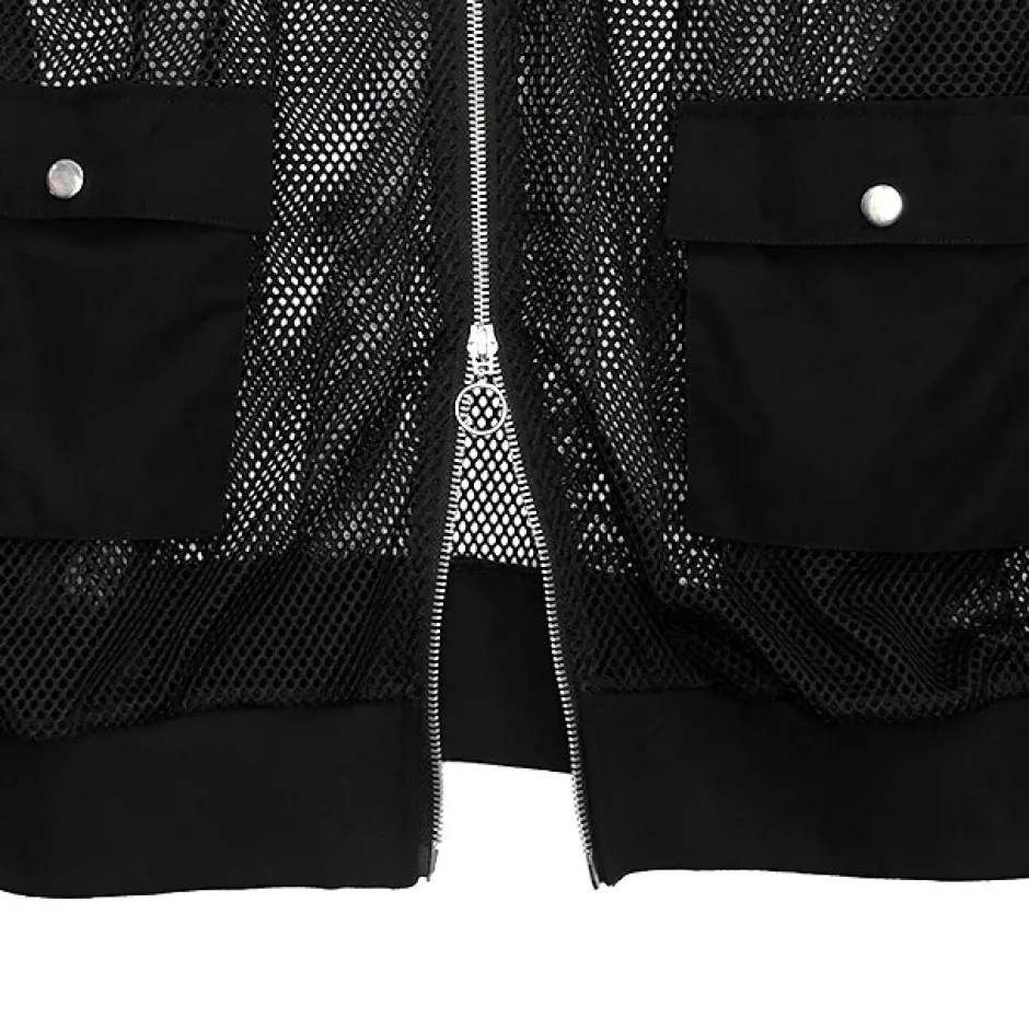LISTEN FLAVOR Triple Belt Mesh Zip Hoodie Clearance