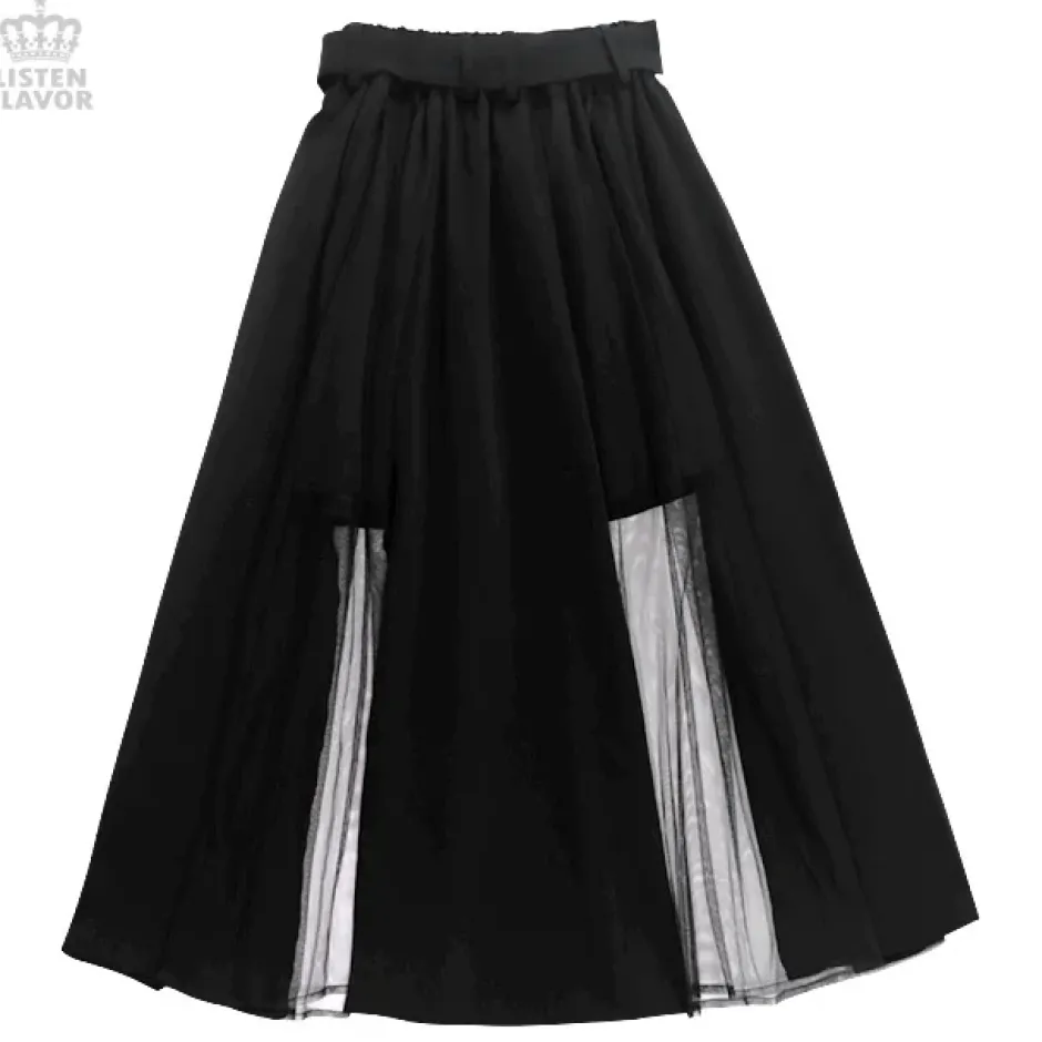 Bottoms>LISTEN FLAVOR Tulle Layered Long Skirt