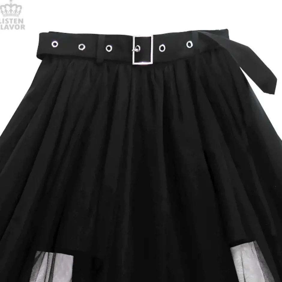 Bottoms>LISTEN FLAVOR Tulle Layered Long Skirt
