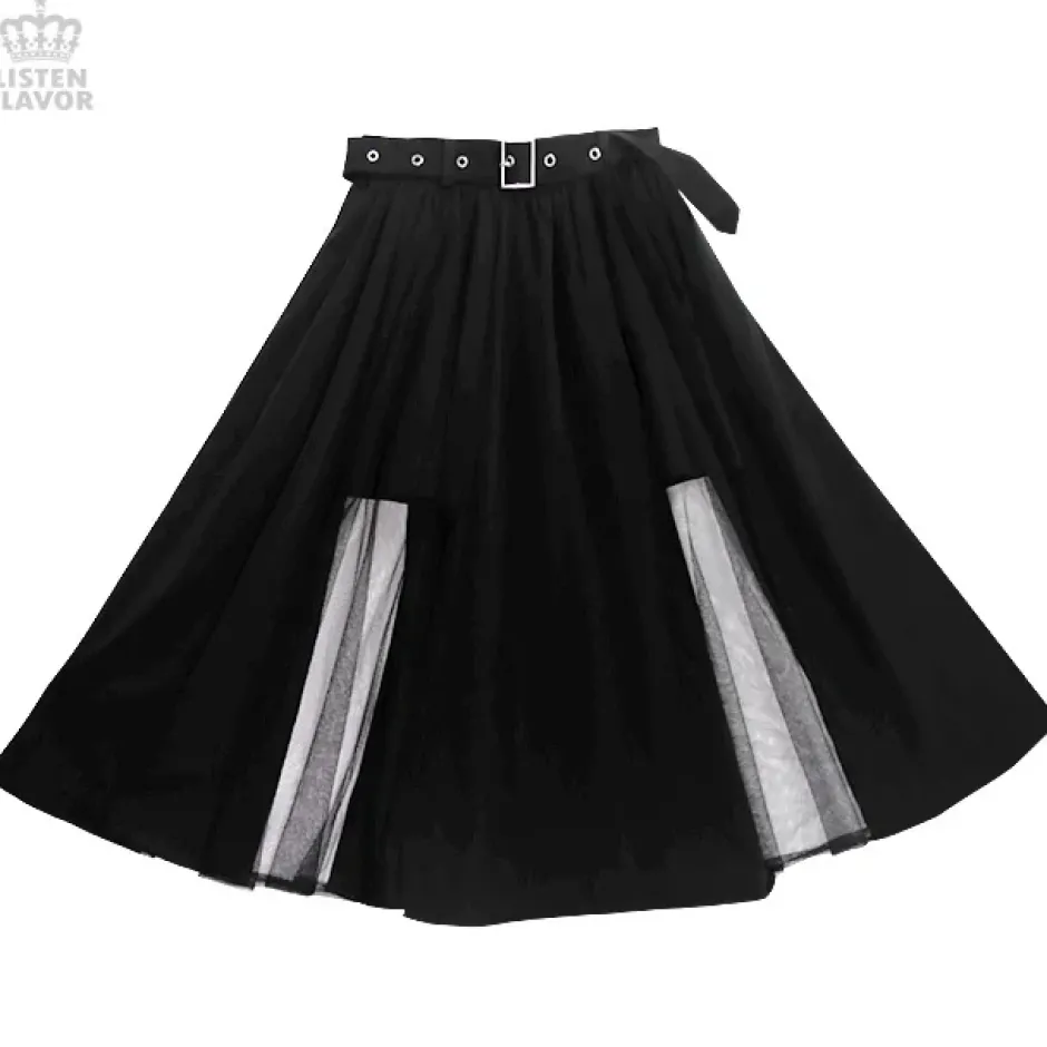 Bottoms>LISTEN FLAVOR Tulle Layered Long Skirt