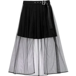 LISTEN FLAVOR Tulle Layered Pleated Skirt Outlet