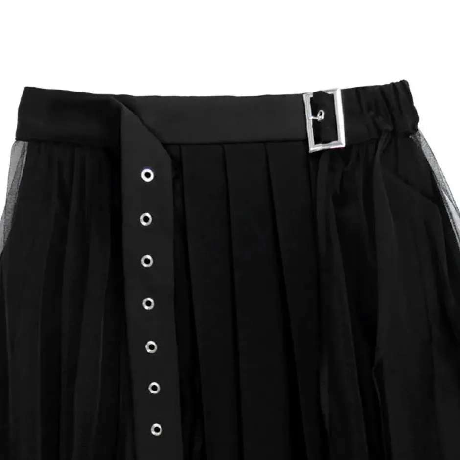 LISTEN FLAVOR Tulle Layered Pleated Skirt Outlet