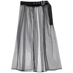 LISTEN FLAVOR Tulle Layered Pleated Skirt Outlet