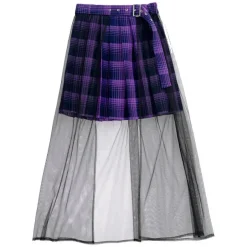 LISTEN FLAVOR Tulle Layered Pleated Skirt Outlet