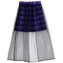 LISTEN FLAVOR Tulle Layered Pleated Skirt Outlet