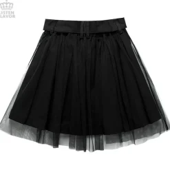 LISTEN FLAVOR Tulle Pleated Mini Skirt w/ Belt Hot