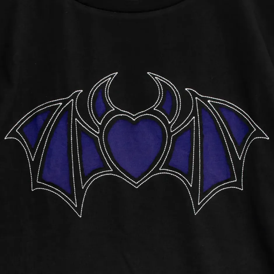 Tops>LISTEN FLAVOR Vampire Heart Hollowed-out Garter Tops Black