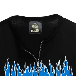 LISTEN FLAVOR Vicious Fire Eyelet Sleeve Short Top Online