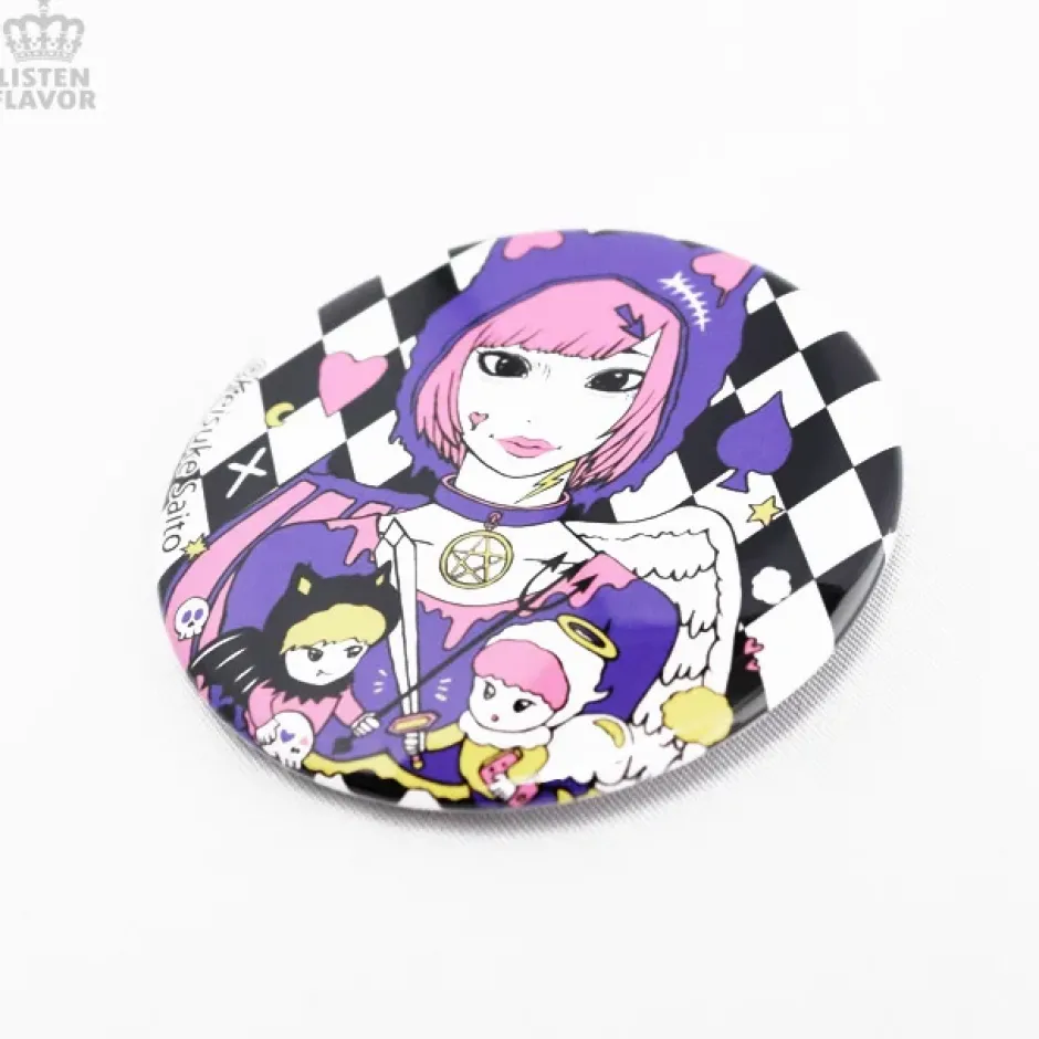 LISTEN FLAVOR x Keisuke Saito Devil & Angel Collab Pin Badge Best