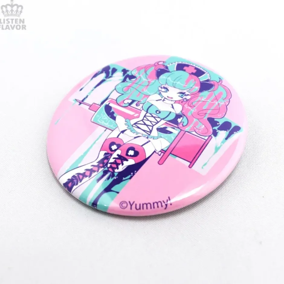 LISTEN FLAVOR x Yummy! Injection Nurse-chan Collab Pin Badge New