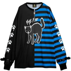 LISTEN FLAVOR Yannoka Cat Battle Stance Pullover New
