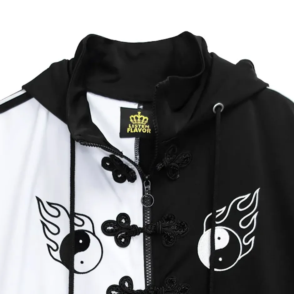 Jackets & Hoodies>LISTEN FLAVOR Yin-Yang China Mesh Jersey Hoodie